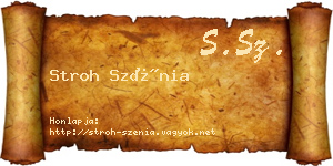 Stroh Szénia névjegykártya